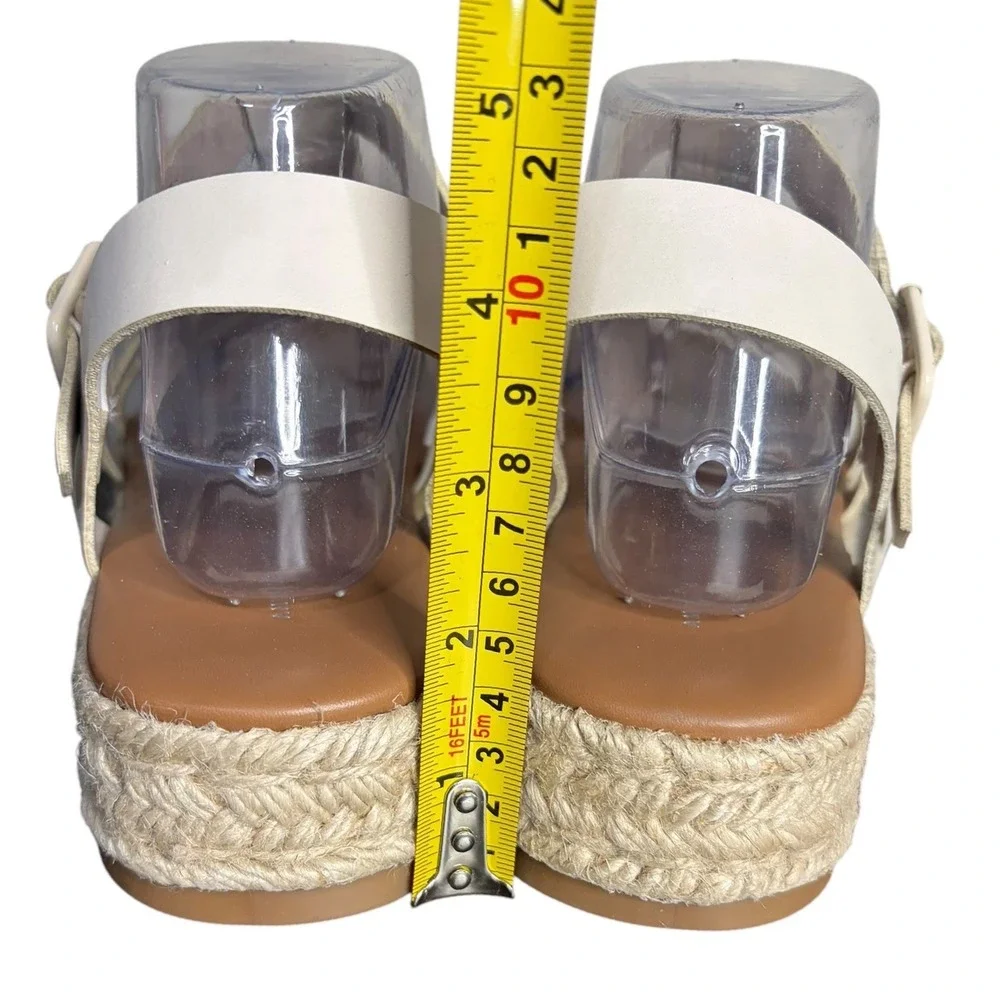 NWOB‎ American Eagle Cream Espadrille Platform Cage Sandals Women's Size10